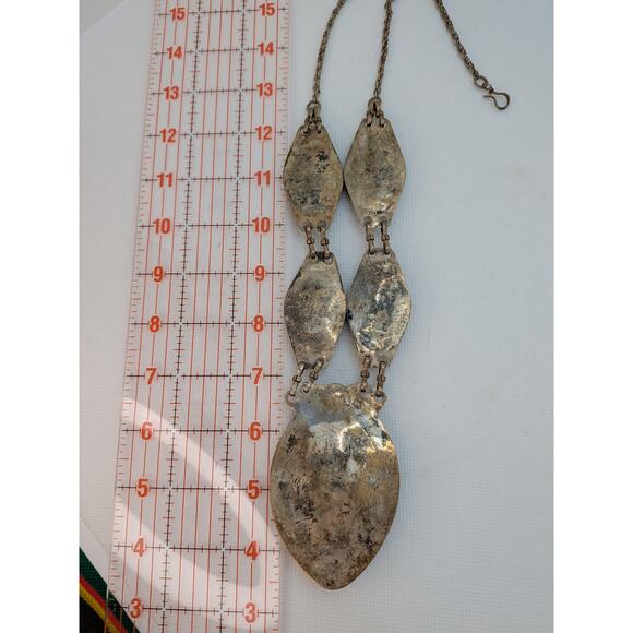 Afghan Indian Handmade Tribal Boho Vintage Necklace with Black Onyx Blue & Red - Picture 7 of 7